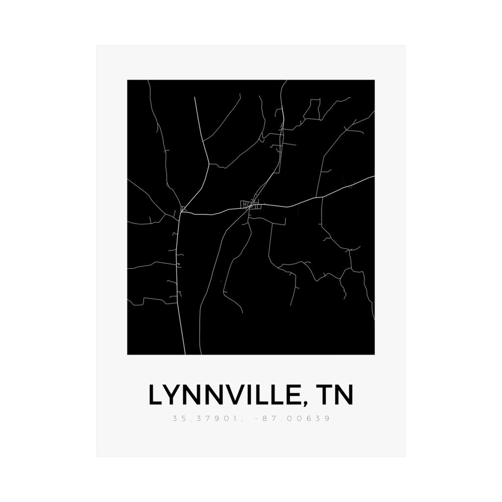Lynnville, TN Minimal Map Poster