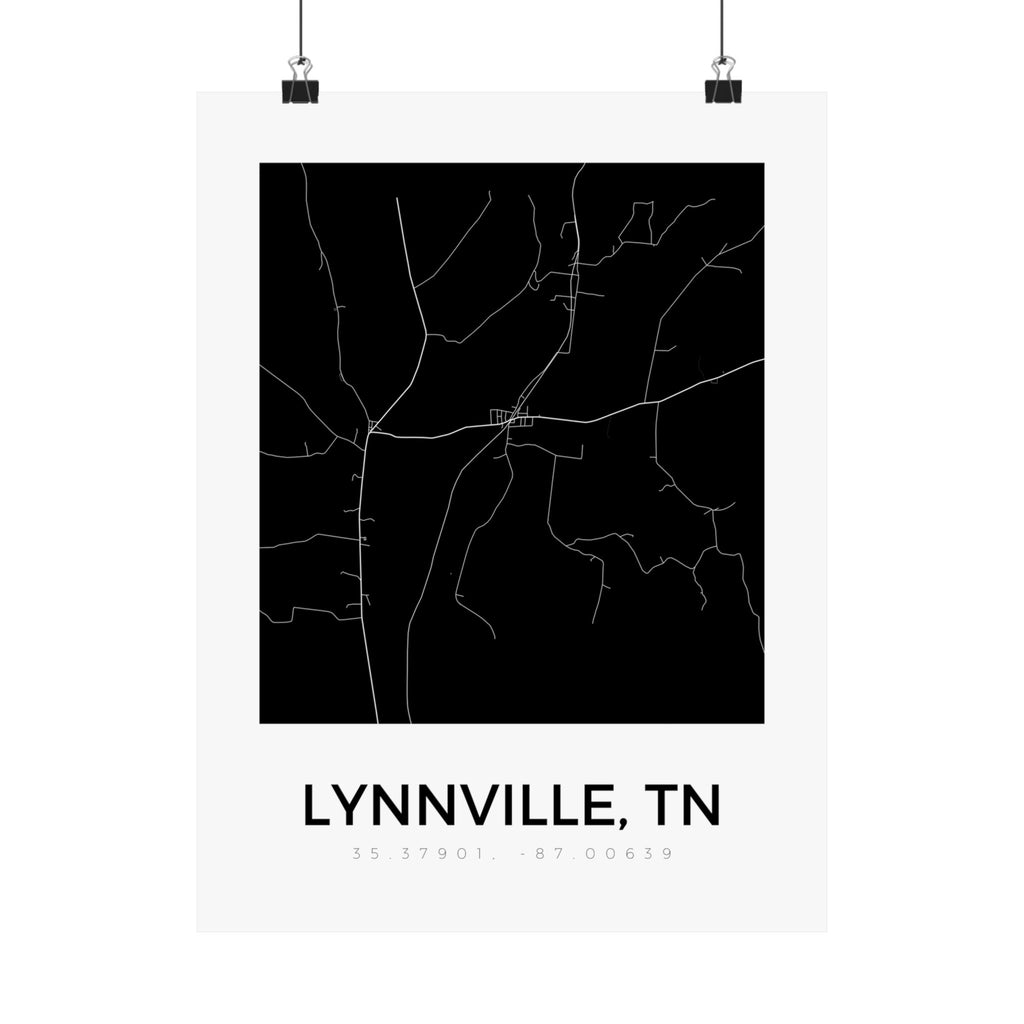Lynnville, TN Minimal Map Poster