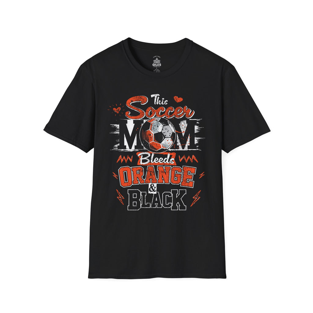 This Soccer Mom Bleeds Orange & Black — Tee