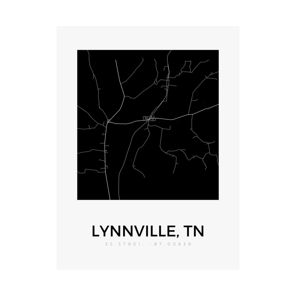 Lynnville, TN Minimal Map Poster